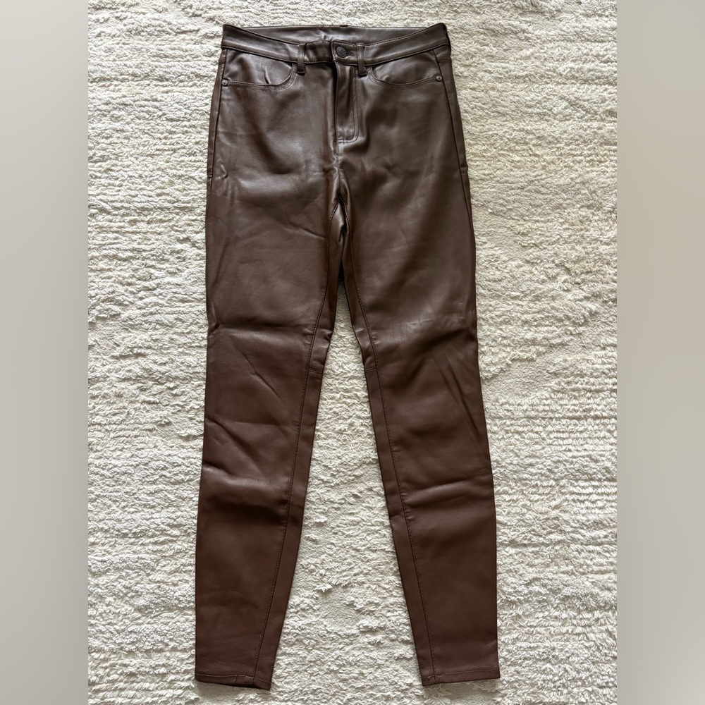 Free People Faux-Leather High-Rise Skinny Pants  Size 29